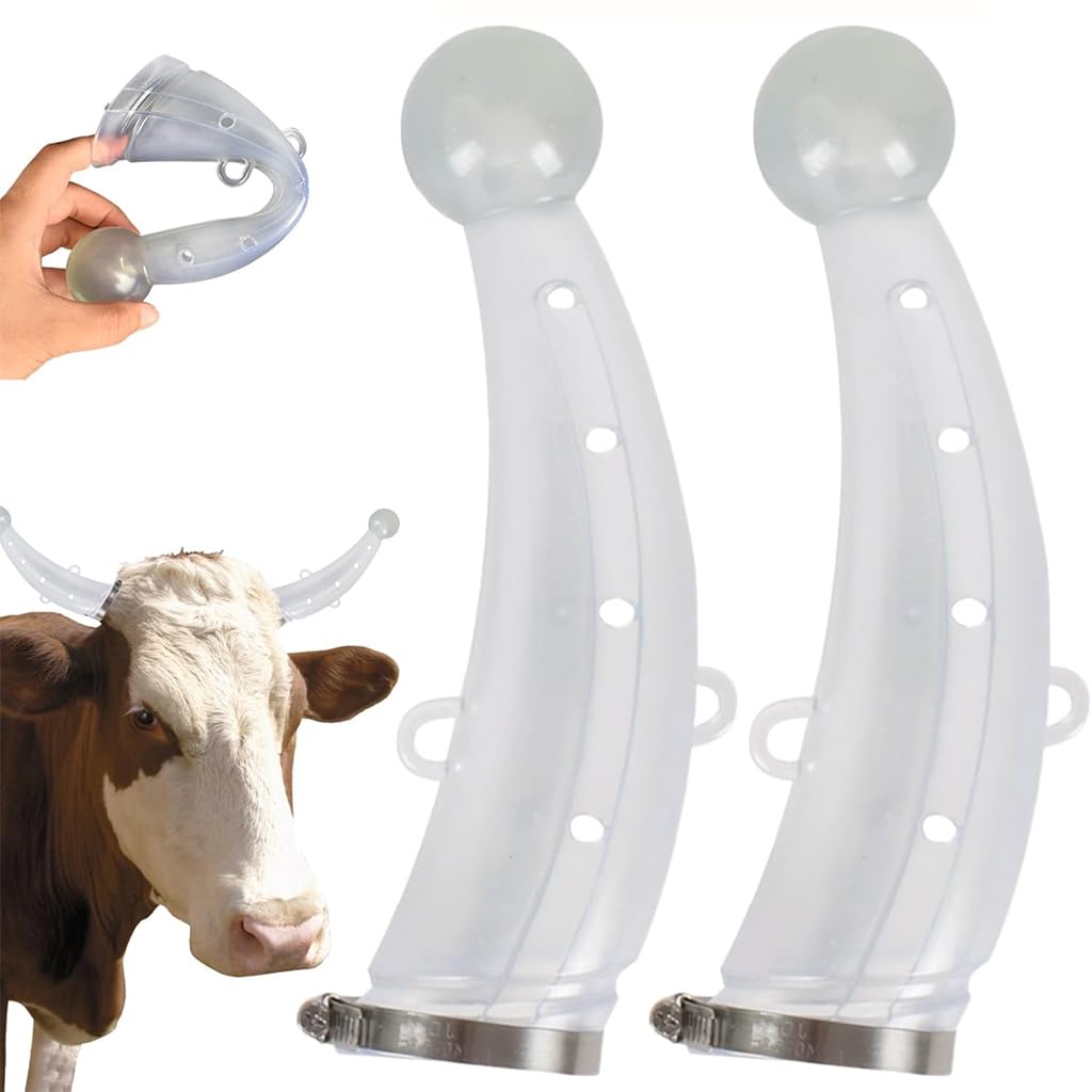 HASTHIP 1 Pair Cow Horn Protector Large Silicone Cow Horn Protector Anti-Fight Cow Horn Guard Anti-lost Cow Horn Protector with Adjustable Metal Fastener, 2.1 inches x 9 Inches HASTHIP 1 Pair Cow Horn Protector Large Silicone Cow Horn Protector Anti-Fight Cow Horn Guard Anti-lost Cow Horn Protector with Adjustable Metal Fastener, 2.1 inches x 9 Inches